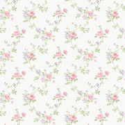 Papier peint vinyle sur intissé Tressage de Fleurs rose - Miniatures - Lutèce - G67896