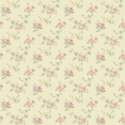 Papier peint vinyle sur intissé Tressage de Fleurs rose jaune - Miniatures - Lutèce - G67895