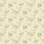 Papier peint vinyle sur intissé Tressage de Fleurs rose jaune - Miniatures - Lutèce - G67895