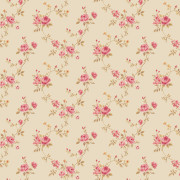Papier peint vinyle sur intissé Tressage de Fleurs rouge beige - Miniatures - Lutèce - G67893