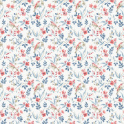 Papier peint vinyle sur intissé Oiseau Jardin rouge bleu - Miniatures - Lutèce - G68715