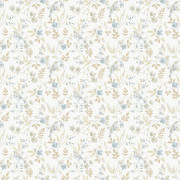 Papier peint vinyle sur intissé Oiseau Jardin taupe bleu - Miniatures - Lutèce - G68713