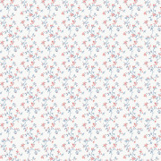 Papier peint vinyle sur intissé Branche Fleurie bleu et rouge - Miniatures - Lutèce - G68701