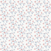 Papier peint vinyle sur intissé Branche Fleurie bleu et rouge - Miniatures - Lutèce - G68701