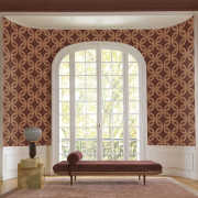 Papier peint intissé Etienne bordeaux cuivré - Isadora - Casamance - 70692344