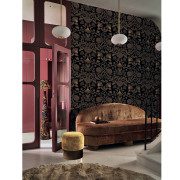 Papier peint intissé Hippolyte noir doré - Isadora - Casamance - 70450916