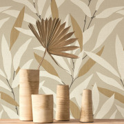 Papier peint vinyle sur intissé Alba beige lin - Rituel - Casadeco - RITU201951357