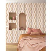 Papier peint vinyle sur intissé Neora rose nude - Rituel - Casadeco - RITU201944180