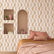 Papier peint vinyle sur intissé Neora rose nude - Rituel - Casadeco - RITU201944180