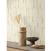Papier peint vinyle sur intissé Otavia beige sable - Rituel - Casadeco - RITU201932248