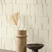 Papier peint vinyle sur intissé Otavia beige sable - Rituel - Casadeco - RITU201932248