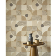 Papier peint vinyle sur intissé Elément beige raphia - Rituel - Casadeco - RITU201921319