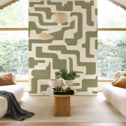 Panoramique vinyle sur intissé Tikal kaki - 200X280cm - Rituel - Casadeco - RITU202157103