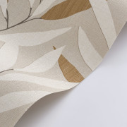 Papier peint vinyle sur intissé Alba beige lin - Rituel - Casadeco - RITU201951357