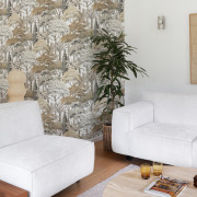Papier peint vinyle sur intissé Forêt Crayonnée beige gris - Karuna - Grandeco - A76301