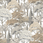 Papier peint vinyle sur intissé Forêt Crayonnée beige gris - Karuna - Grandeco - A76301