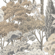 Papier peint vinyle sur intissé Forêt Crayonnée beige gris - Karuna - Grandeco - A76301