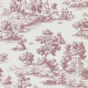 Papier peint intissé Toile de Jouy paysage bordeaux - Aristide - Lutèce - 3858-5