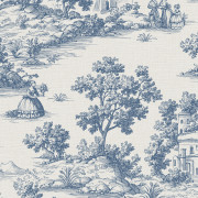 Papier peint intissé Toile de Jouy paysage bleu - Aristide - Lutèce - 3858-3