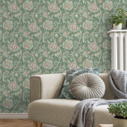 Papier peint intissé Fleur Indienne vert - Aristide - Lutèce - 3852-1