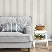 Papier peint intissé Large Rayure Plumetis beige gris - Aristide - Lutèce - 487-1