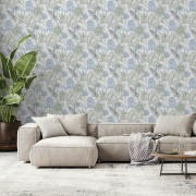Papier peint intissé Fleur Tropicale bleu clair - Aristide - Lutèce - 482-2