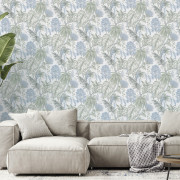 Papier peint intissé Fleur Tropicale bleu clair - Aristide - Lutèce - 482-2