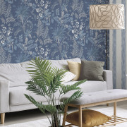 Papier peint intissé Branché Fleuri bleu - Aristide - Lutèce - 480-5