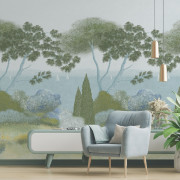 Panoramique vinyle sur intissé Portofino vert - 159X280cm - Panoramag - Lutèce - 56250214p