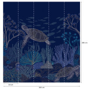Panoramique vinyle sur intissé Turtle bleu - 265X280cm - Panoramag - Lutèce - 56250401p