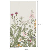 Panoramique vinyle sur intissé Poaceae rose - 159X280cm - Panoramag - Lutèce - 56250503p