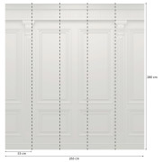 Panoramique vinyle sur intissé Moulures Haussmanniennes blanc - 265X280cm - Panoramag - Lutèce - 51221500p