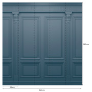 Panoramique vinyle sur intissé Moulures Haussmanniennes bleu - 265X280cm - Panoramag - Lutèce - 51221501p
