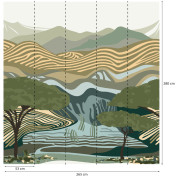 Panoramique vinyle sur intissé Zebra Savana vert - 265X280cm - Panoramag - Lutèce - 51233501p