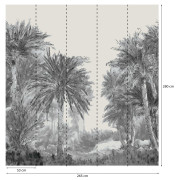 Panoramique vinyle sur intissé Palmiers Graphite - 265X280cm - Panoramag - Lutèce - 51233709p