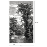 Panoramique vinyle sur intissé Fontainebleau noir et blanc - 159X280cm - Panoramag - Lutèce - 51240309p