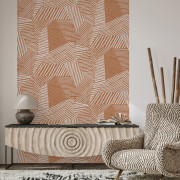 Panoramique vinyle sur intissé Ethnigraph terracotta  - 159X280cm - Panoramag - Lutèce - 51235205p