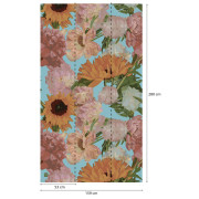 Panoramique intissé Flowers orange - 159X280cm - Panoramag - Lutèce - 51247401p