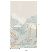 Panoramique vinyle sur intissé Oasis beige bleu - 159X280cm - Panoramag - Lutèce - 51248201p