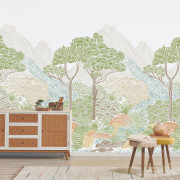 Panoramique vinyle sur intissé Oasis vert orange - 159X280cm - Panoramag - Lutèce - 51248207p