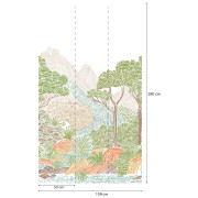 Panoramique vinyle sur intissé Oasis vert orange - 159X280cm - Panoramag - Lutèce - 51248207p