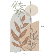 Panoramique vinyle sur intissé Douceur Floral beige - 159X280cm - Panoramag - Lutèce - 51248307p