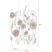 Panoramique vinyle sur intissé Graphic Flowers pastel - 159X280cm - Panoramag - Lutèce - 51252303p