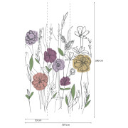 Panoramique vinyle sur intissé Graphic Flowers - 159X280cm - Panoramag - Lutèce - 51252313p