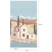 Panoramique vinyle sur intissé Toscane bleu - 159X280cm - Panoramag - Lutèce - 51253101p