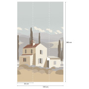 Panoramique vinyle sur intissé Toscane beige - 159X280cm - Panoramag - Lutèce - 51253107p