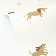 Papier peint intissé Teckel rose - Happy Kids Club - Caselio - HKC107680451