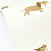 Papier peint intissé Teckel rose - Happy Kids Club - Caselio - HKC107680451