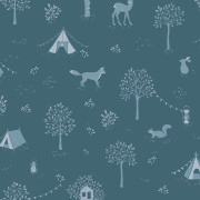 Papier peint intissé Scouty bleu nuit - Happy Kids Club - Caselio - HKC107666641