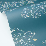 Papier peint intissé Little Clouds bleu nuit - Happy Kids Club - Caselio - HKC107646612